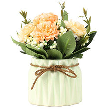 Load image into Gallery viewer, Faux Hydrangea Bouquet with Small Ceramic Vase