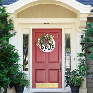 Round Wood Sign Hanging Welcome Sign